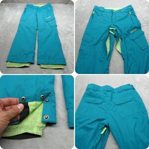Burton Elite‎ Cargo Snow Pant Girls Large 14/16 Aqua Waterproof Insulated Ski